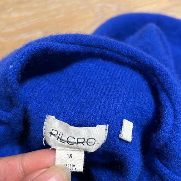Pilcro anthropologie 100% cashmere royal Blue Sweater women size 1X nwot - Picture 3 of 7